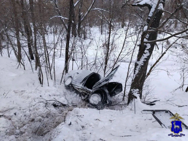 В Самарской области на трассе "Приора" вылетела с дороги и врезалась в дерево